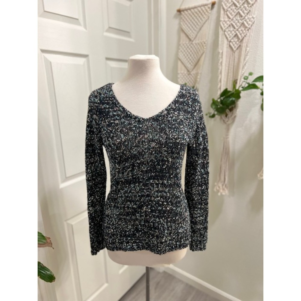 Tribal Black/Multi Color Marled Sweater Women's Size Small